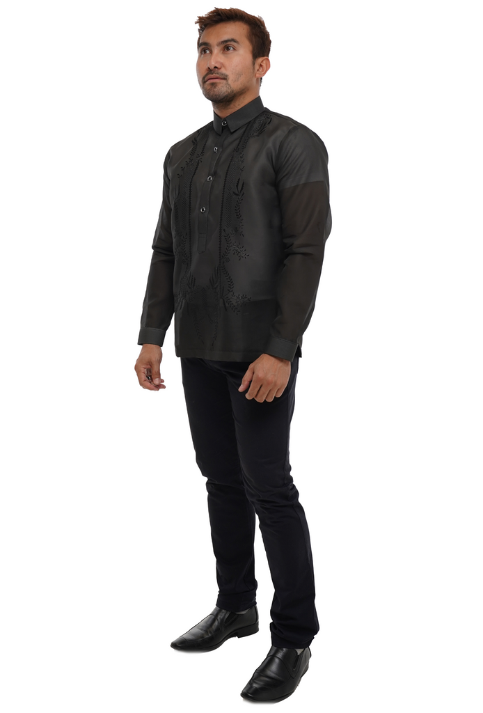 Black online barong outfit
