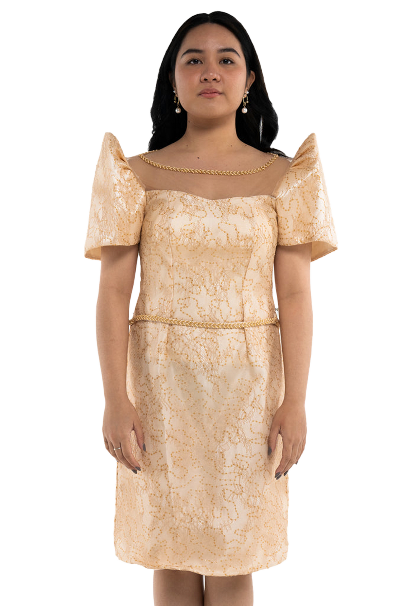 Modern Filipiniana Cocktail Dress Princess MR4 For Sale Barong World