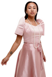 Elegant Pink Filipiniana Midi Dress 