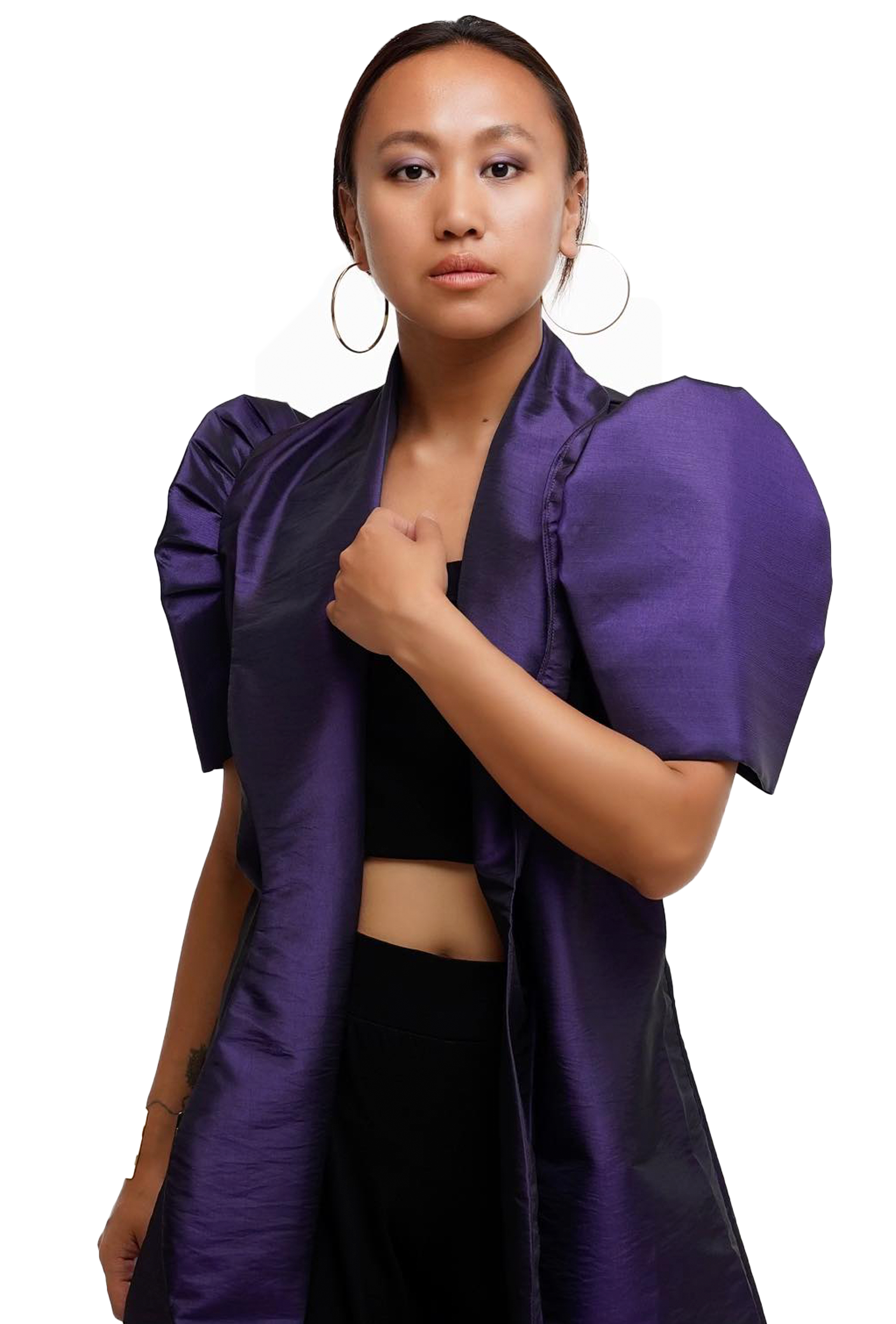 Purple Satin Filipiniana Coat