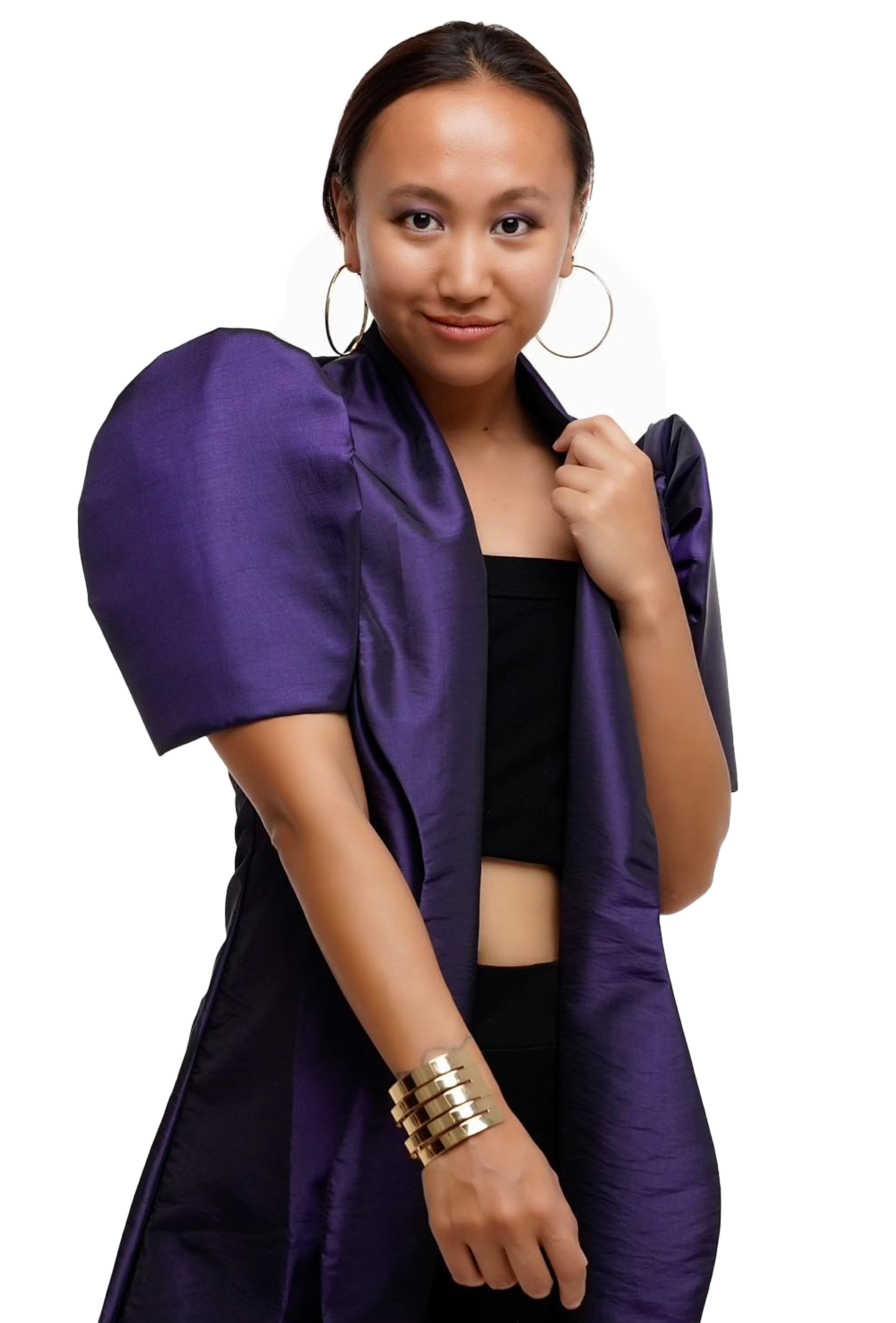Purple Satin Filipiniana Coat