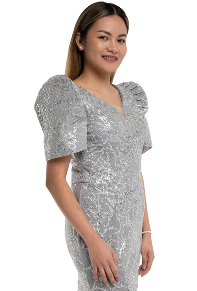 Silver Filipiniana Gown