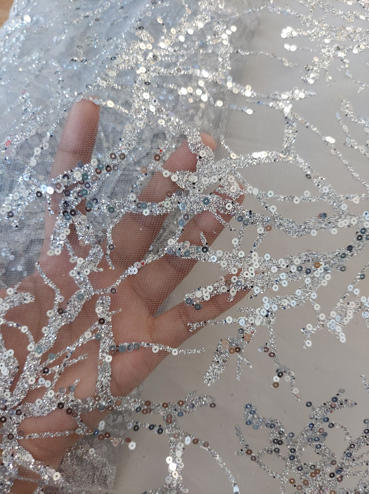 Silver Filipiniana Gown Detailing