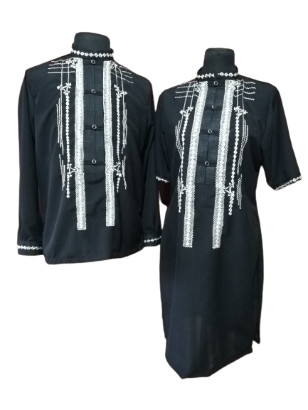 Black Organza Barong Tagalog Set